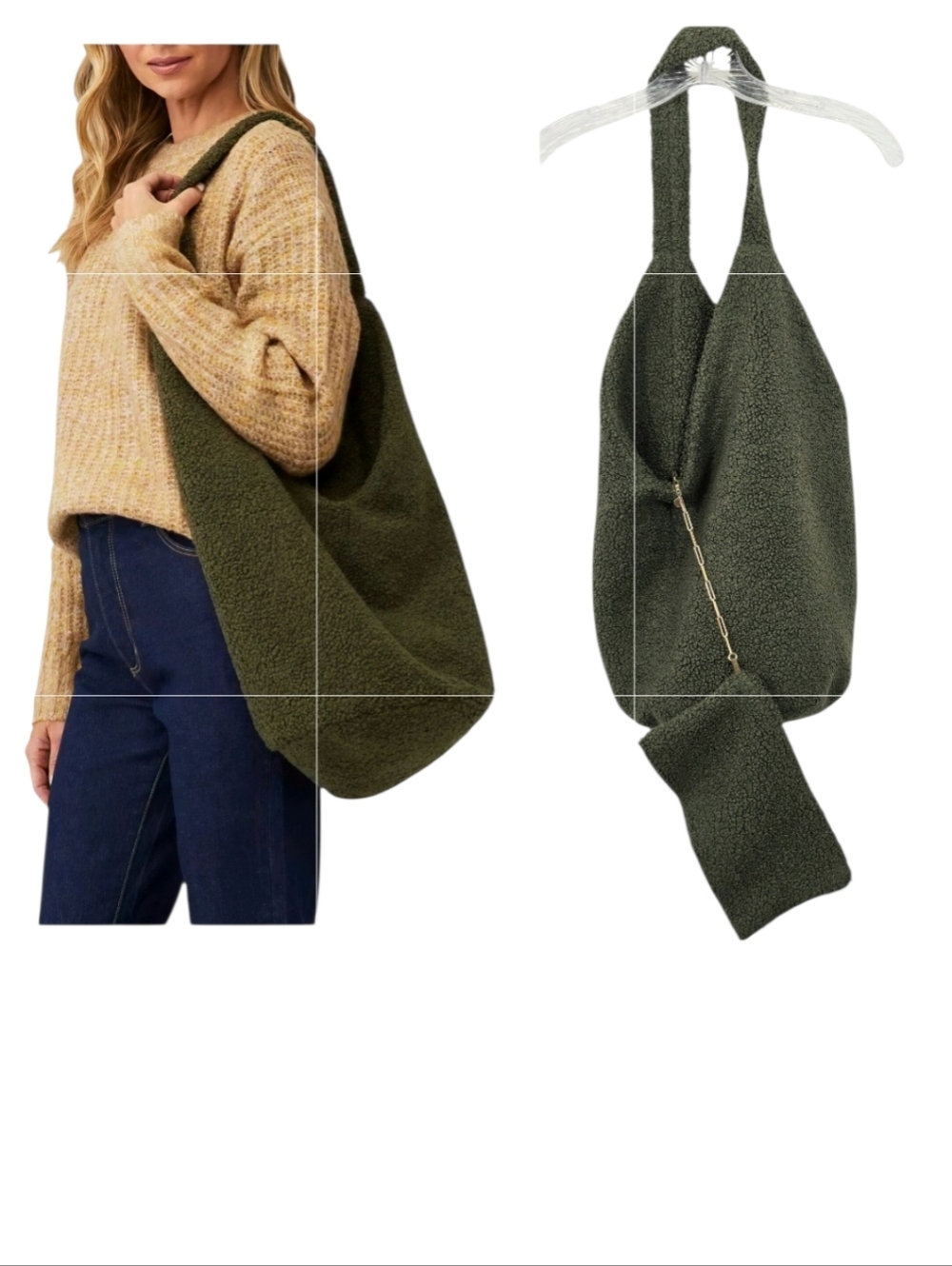 Van Palma 2 Pcs Festival Jane Faux Shearling Bag